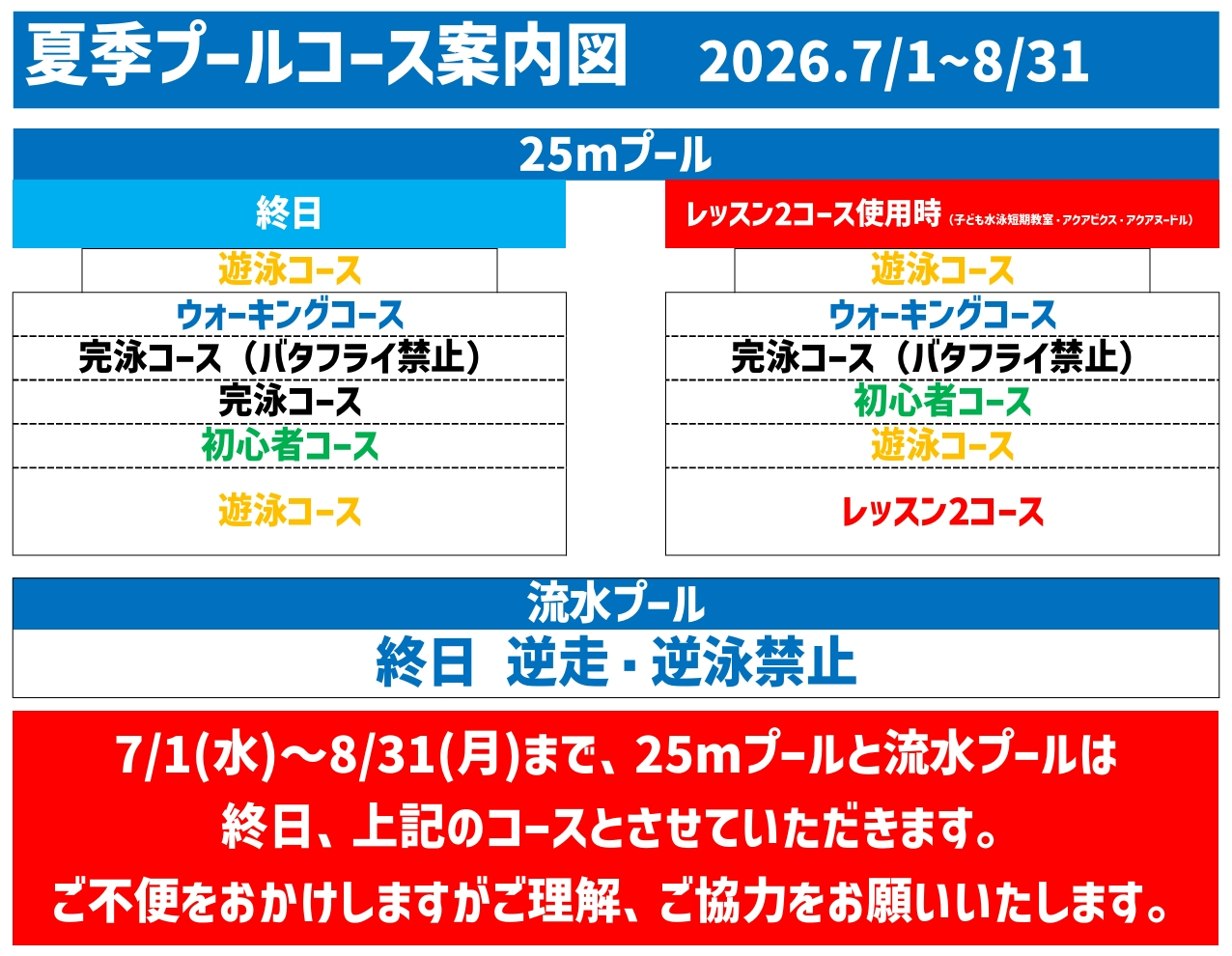 夏季のプールコースのご案内 | リフレッシュプラザ柏